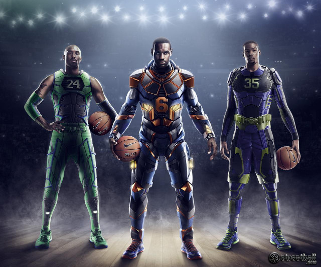 Three basketball players stadium uniforms free wallpaper - medium preview image