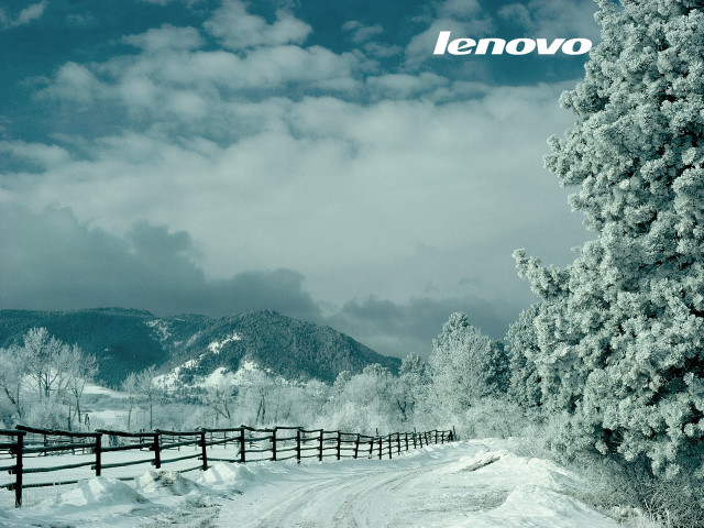 Snowy road fence mountain snowfield free wallpaper - medium preview image