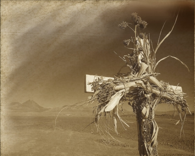 Cross vines desert mountain sunbeam free wallpaper - medium preview image