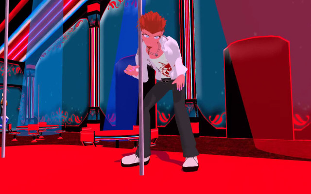 Man leaning pole red carpet free wallpaper - medium preview image