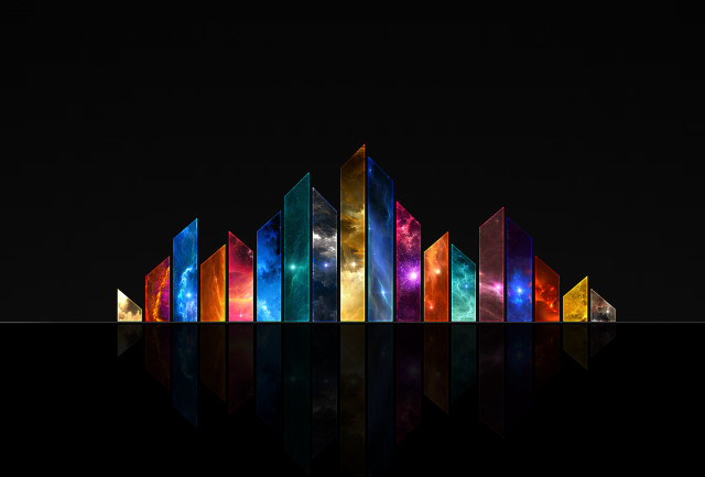 Colorful building reflection water black free wallpaper - medium preview image