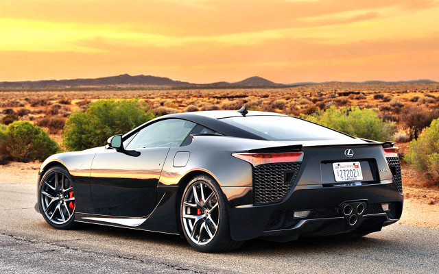 Black sports car desert sunset #2 free wallpaper - medium preview image