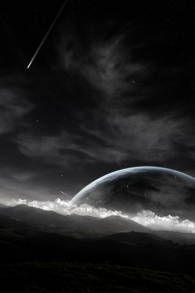 Distant space astronaut moon galaxy free wallpaper - medium preview image