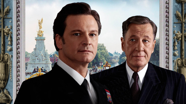 Two men suits building statue free wallpaper - medium preview image