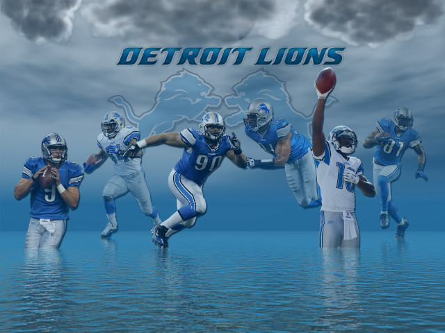 Football players blue uniforms running free wallpaper - medium preview image