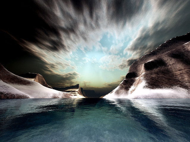 Mountain lake sky background clouds free wallpaper - medium preview image