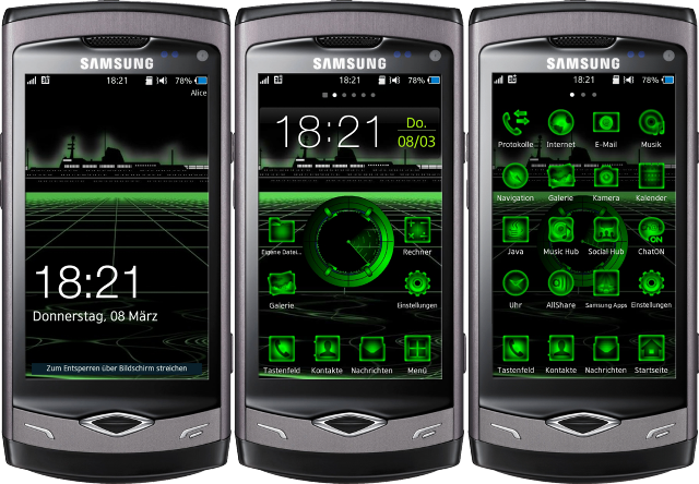Three cell phones green screens free wallpaper - medium preview image