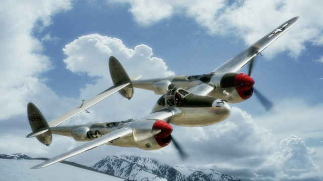 Silver airplane cloudy sky mountain free wallpaper - medium preview image