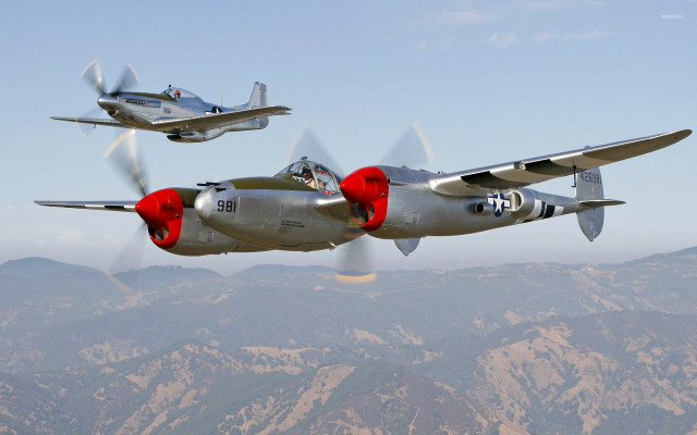 Planes flying sky mountains blue free wallpaper - medium preview image