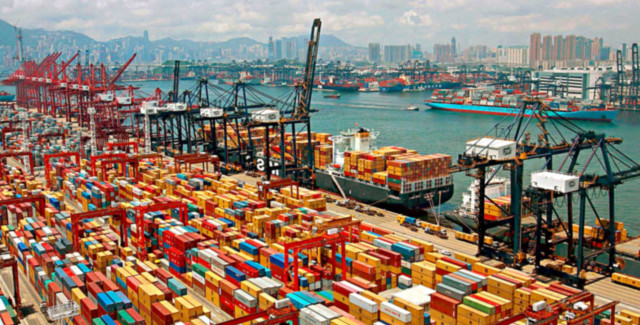 Cargo ship loaded containers port free wallpaper - medium preview image