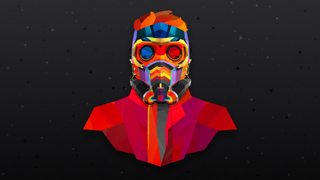 Man gasmask cyberpunk aurora space free wallpaper - medium preview image
