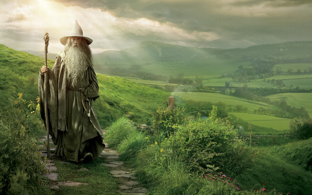 Wizard staff path grass cloudy free wallpaper - medium preview image