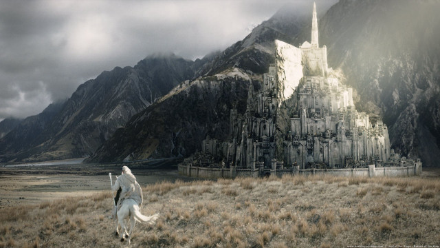 Horse running field castle mountains free wallpaper - medium preview image