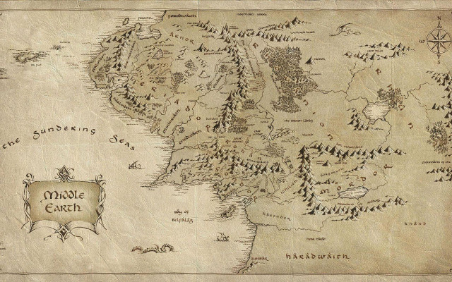Middle earth map trees people #3 free wallpaper - medium preview image