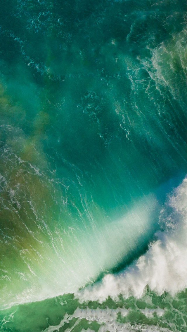 Green ocean wave surfer standing free wallpaper - medium preview image