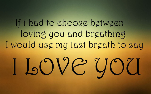 Romanticism love quote blurry background free wallpaper - medium preview image