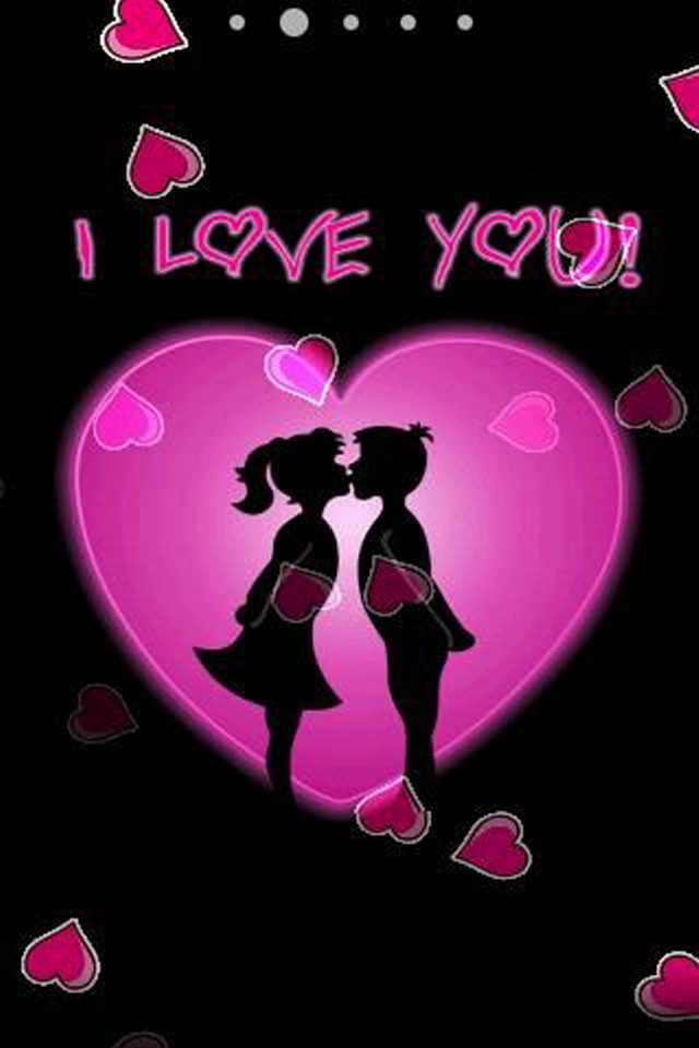 Couple kissing heart i love #3 free wallpaper - medium preview image