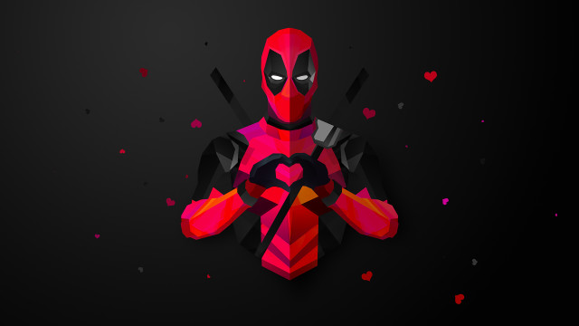 Deadpool heart knife holding object free wallpaper - medium preview image