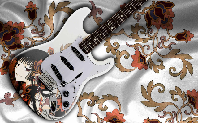 White guitar flemish baroque david free wallpaper - medium preview image