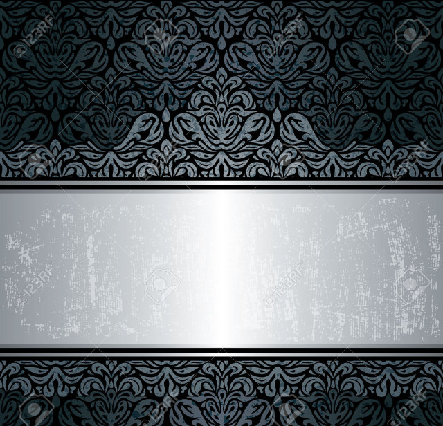Black silver background silver ribbon free wallpaper - medium preview image