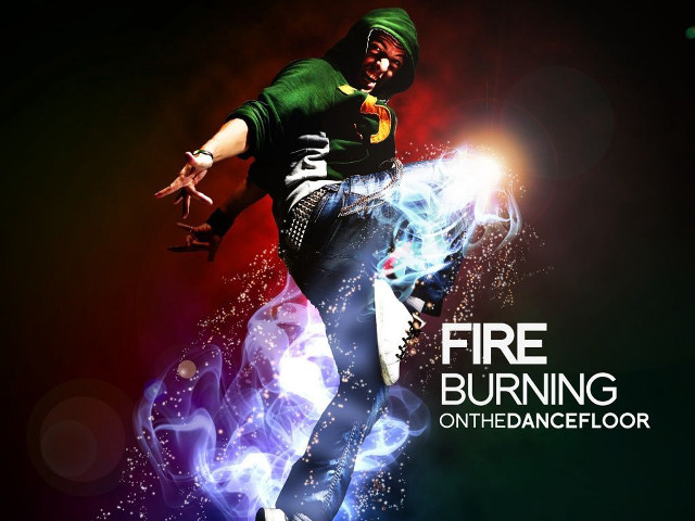 Man green hoodie dancing black free wallpaper - medium preview image