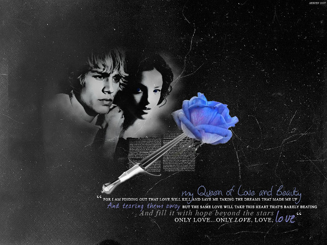 Blue rose love message gothic free wallpaper - medium preview image