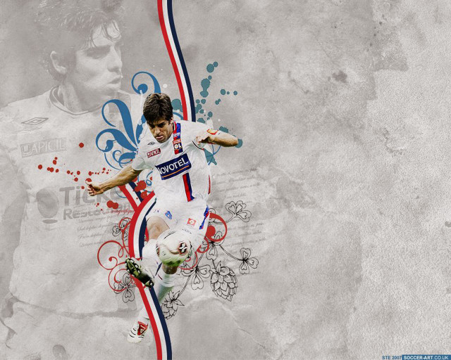 Man kicking soccer ball wall free wallpaper - medium preview image
