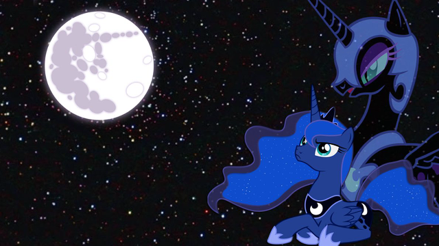 Blue pony moon sky stars free wallpaper - medium preview image