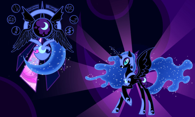 Cartoon pony clock purple background free wallpaper - medium preview image