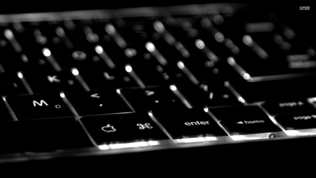Keyboard backlit monochrome girl hat free wallpaper - medium preview image