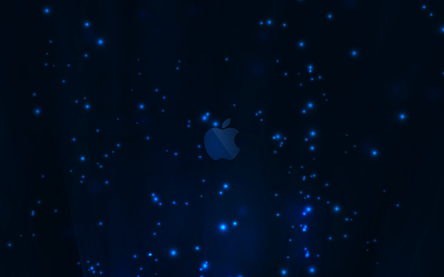 Blue apple logo dark sky free wallpaper - medium preview image