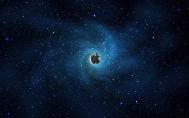 Apple logo galaxy background stars free wallpaper - medium preview image