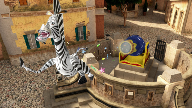 Zebra jumping playground city castle free wallpaper - medium preview image