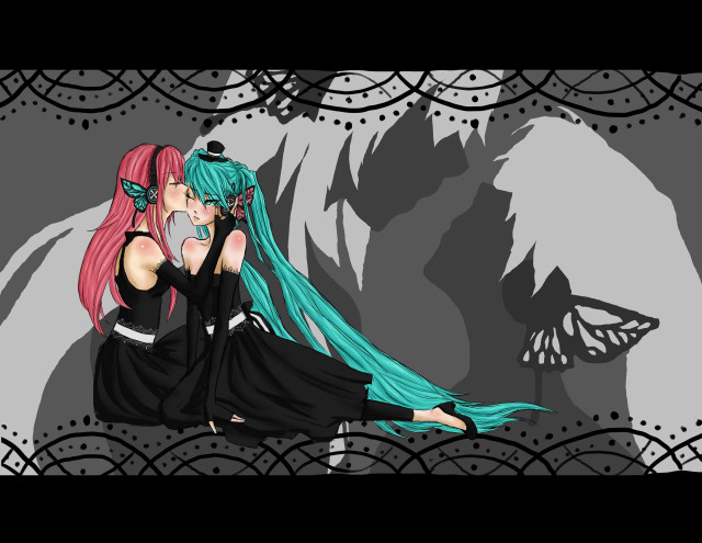 Woman green hair chair butterfly free wallpaper - medium preview image