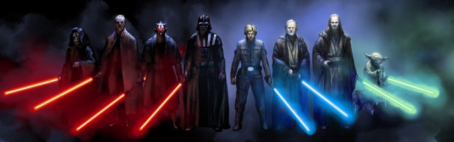 Star wars characters standing line free wallpaper - medium preview image