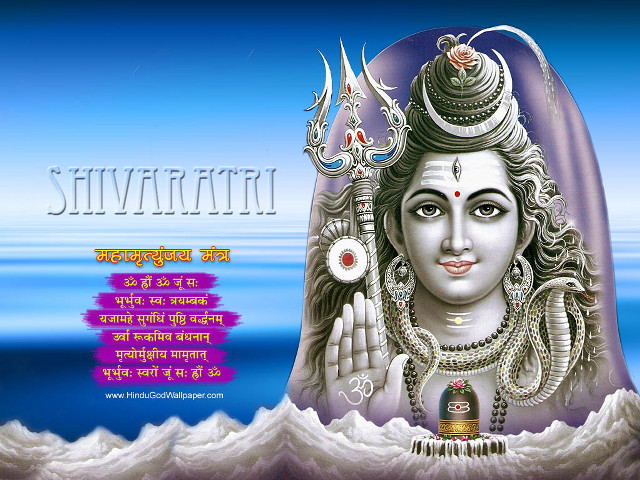 Hindu god mountain background message free wallpaper - medium preview image