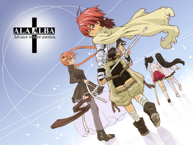 Anime characters cross blue sky free wallpaper - medium preview image