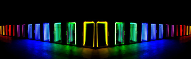 Cyberpunk room neon lights black free wallpaper - medium preview image