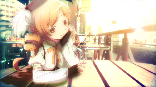 Girl bench city arms crossed free wallpaper - medium preview image