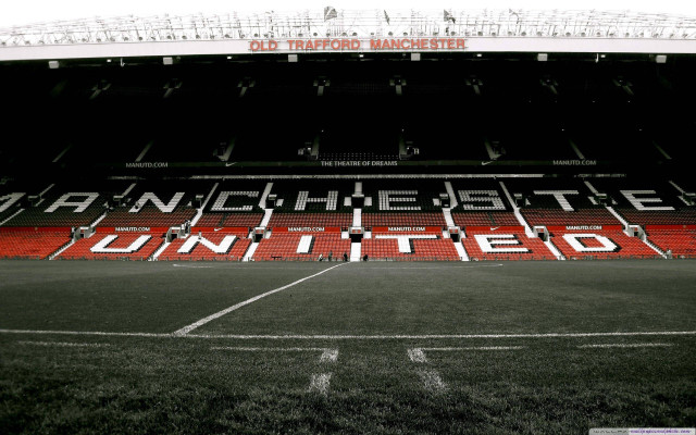 Black white soccer field manchester free wallpaper - medium preview image