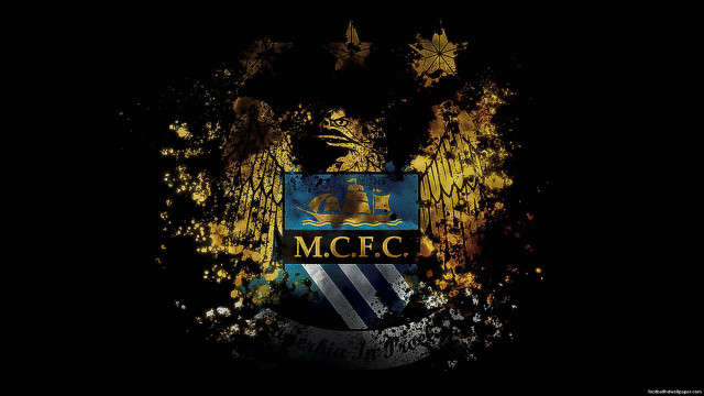 Blue yellow soccer emblem black free wallpaper - medium preview image