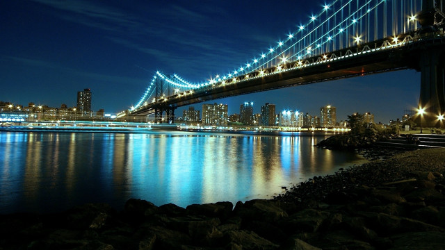 Bridge river city night lights #12 free wallpaper - medium preview image