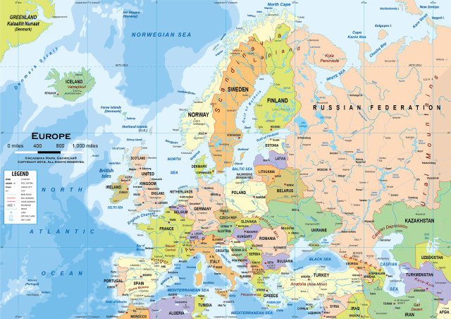 Europe map major cities major #2 free wallpaper - medium preview image