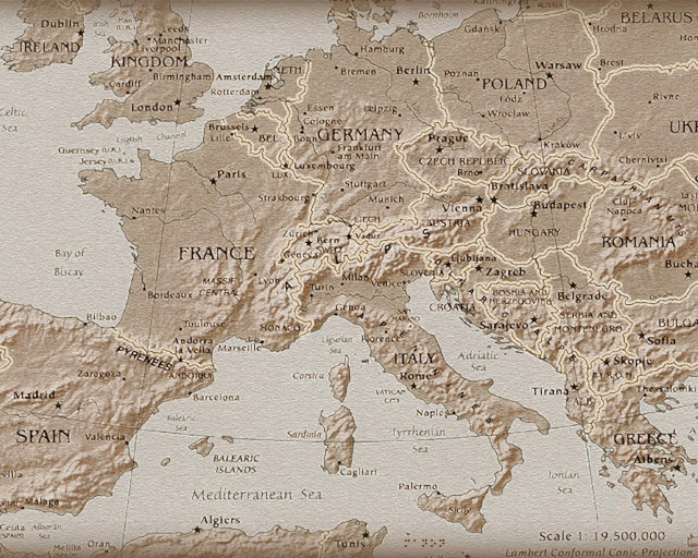 Europe map sightseeing languages attractions free wallpaper - medium preview image
