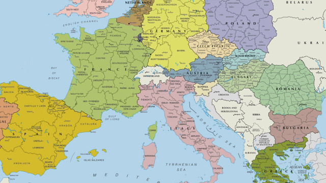 Europe map major cities roads #2 free wallpaper - medium preview image