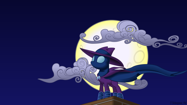 Cartoon person roof full moon free wallpaper - medium preview image