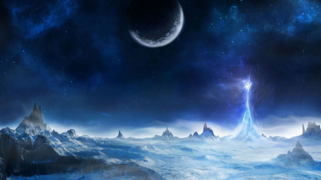 Distant planet bright star moon free wallpaper - medium preview image
