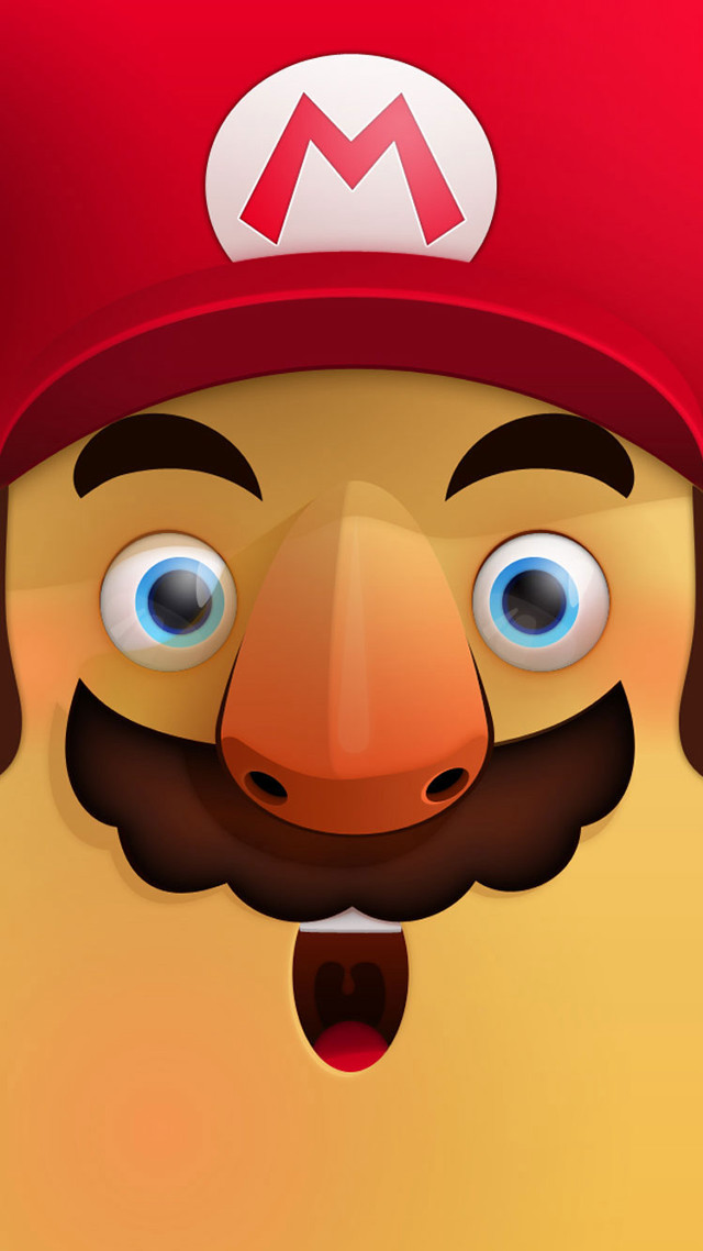 Cartoon character mustache red hat free wallpaper - medium preview image