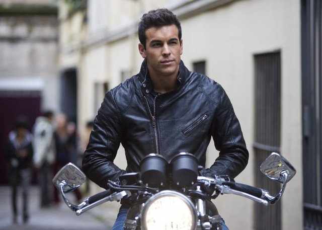 Man leather jacket motorcycle serious free wallpaper - medium preview image