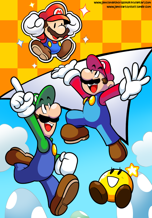 Mario luigi flying cartoon super free wallpaper - medium preview image